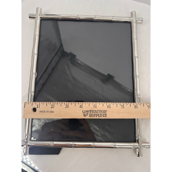 Pottery Barn Silver Metal Bamboo Picture Photo Frame 8" x 10" #2000G - Picture 7 of 9
